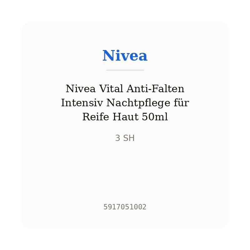 Nivea Vital Anti-Falten Intensiv Nachtpflege für Reife Haut 50ml