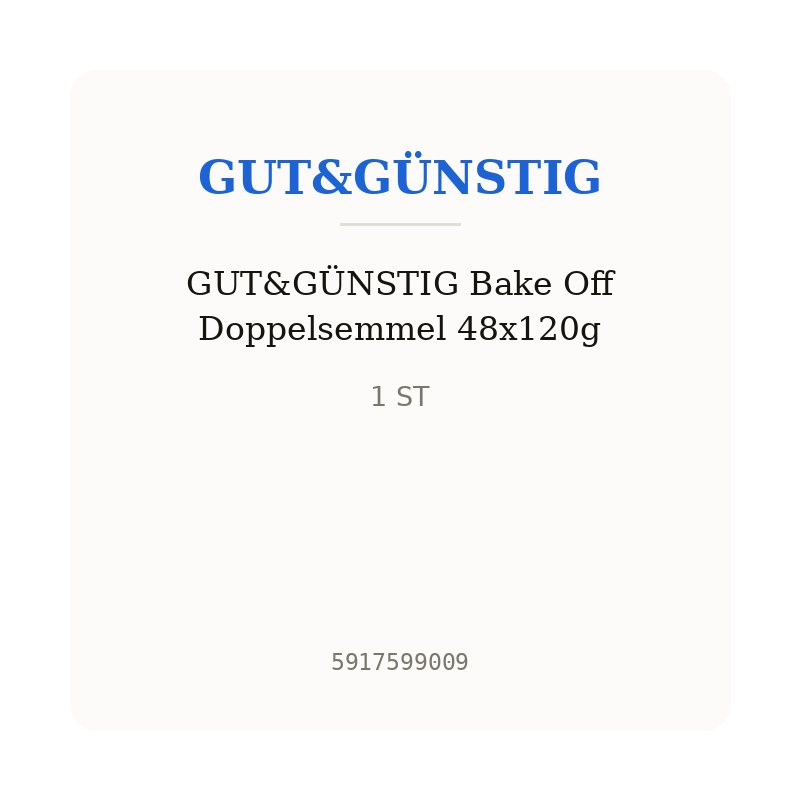 GUT&GÜNSTIG Bake Off Doppelsemmel 48x120g