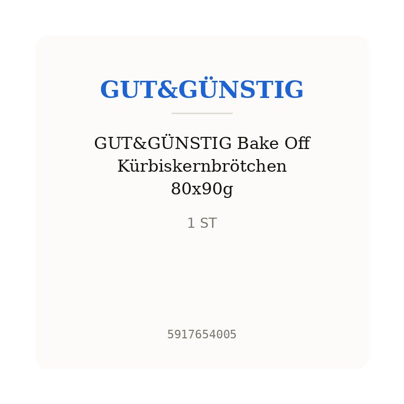 GUT&GÜNSTIG Bake Off Kürbiskernbrötchen 80x90g