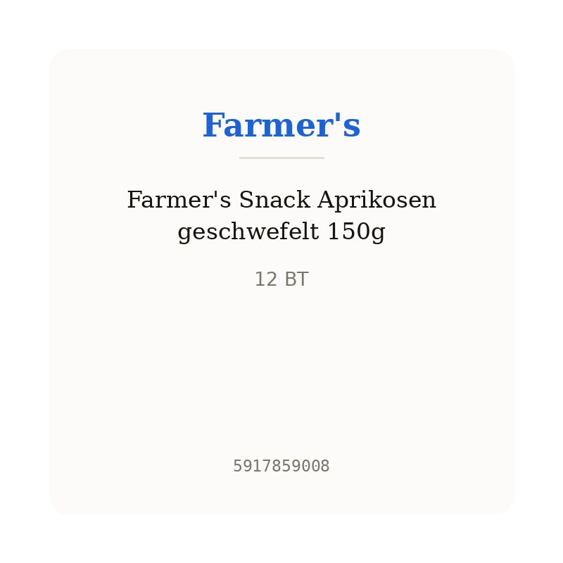 Farmer's Snack Aprikosen geschwefelt 150g