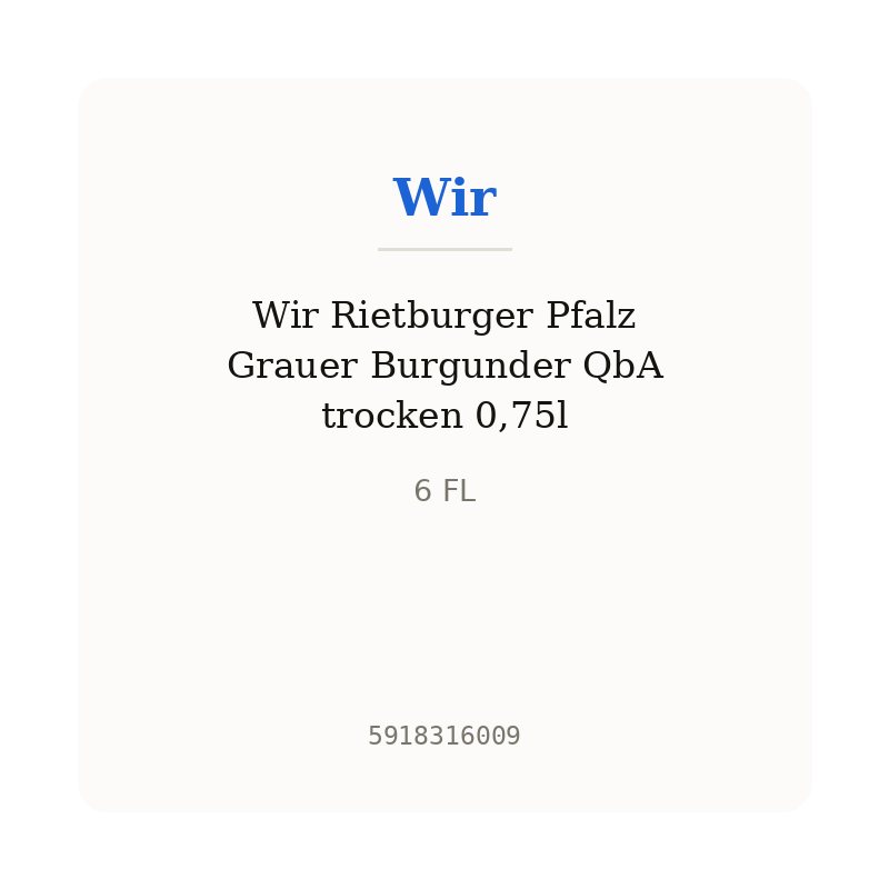 Wir Rietburger Pfalz Grauer Burgunder QbA trocken 0,75l