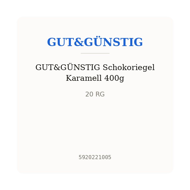 GUT&GÜNSTIG Schokoriegel Karamell 400g