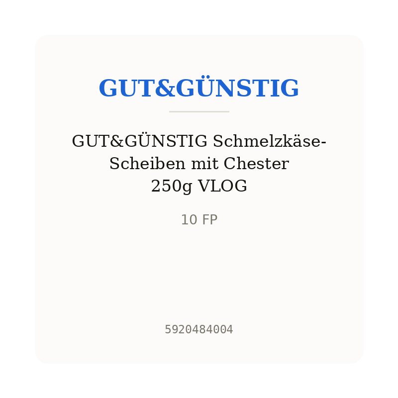 GUT&GÜNSTIG Schmelzkäse-Scheiben mit Chester 250g VLOG