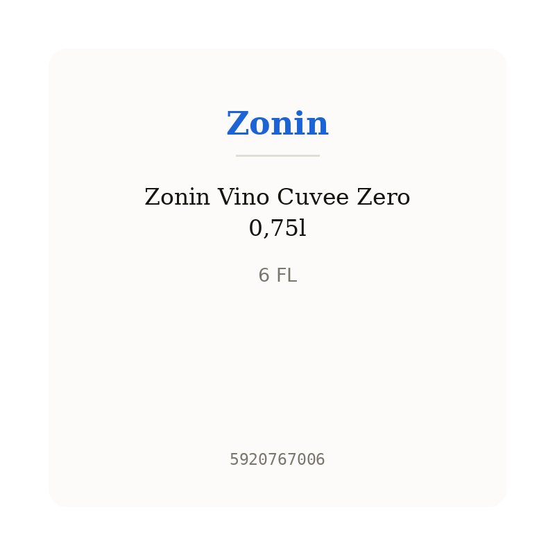 Zonin Vino Cuvee Zero 0,75l