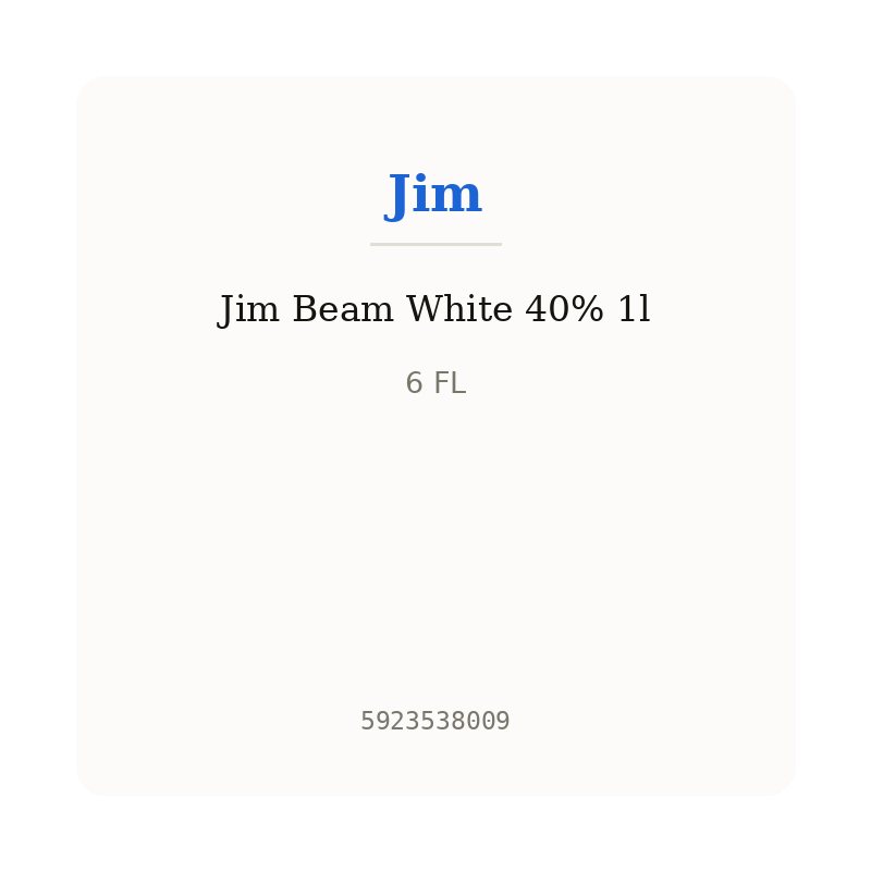 Jim Beam White 40% 1l