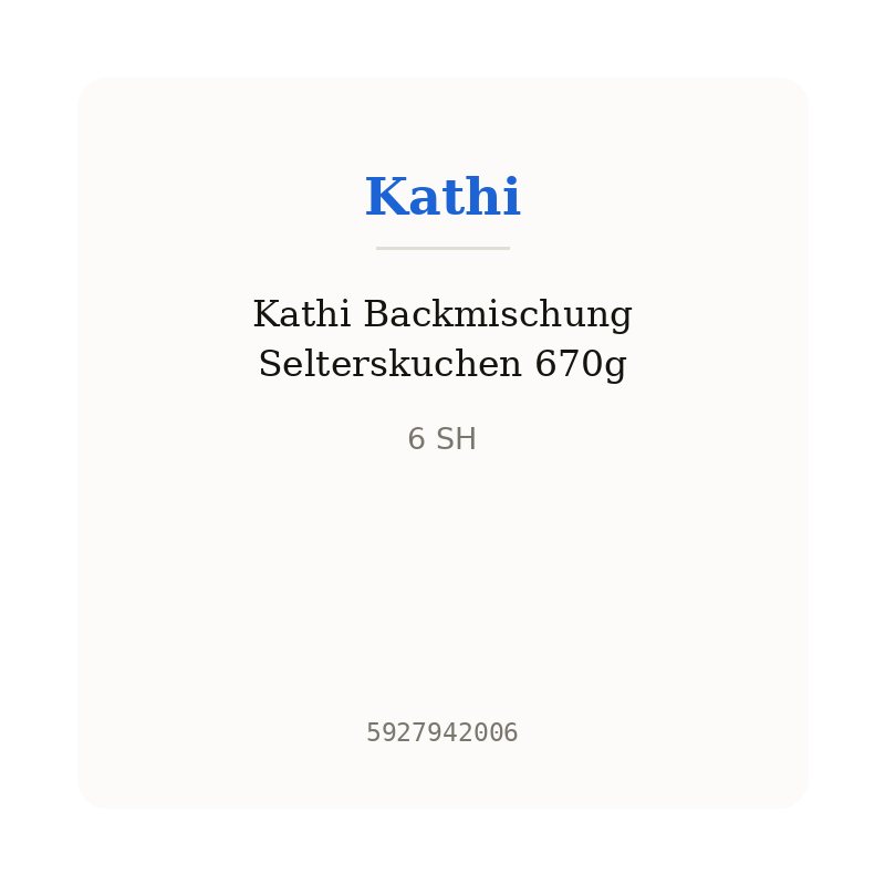 Kathi Backmischung Selterskuchen 670g