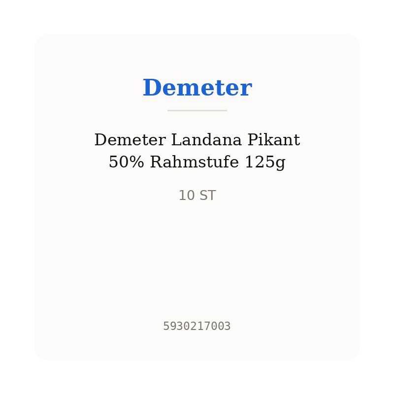 Demeter Landana Pikant 50% Rahmstufe 125g