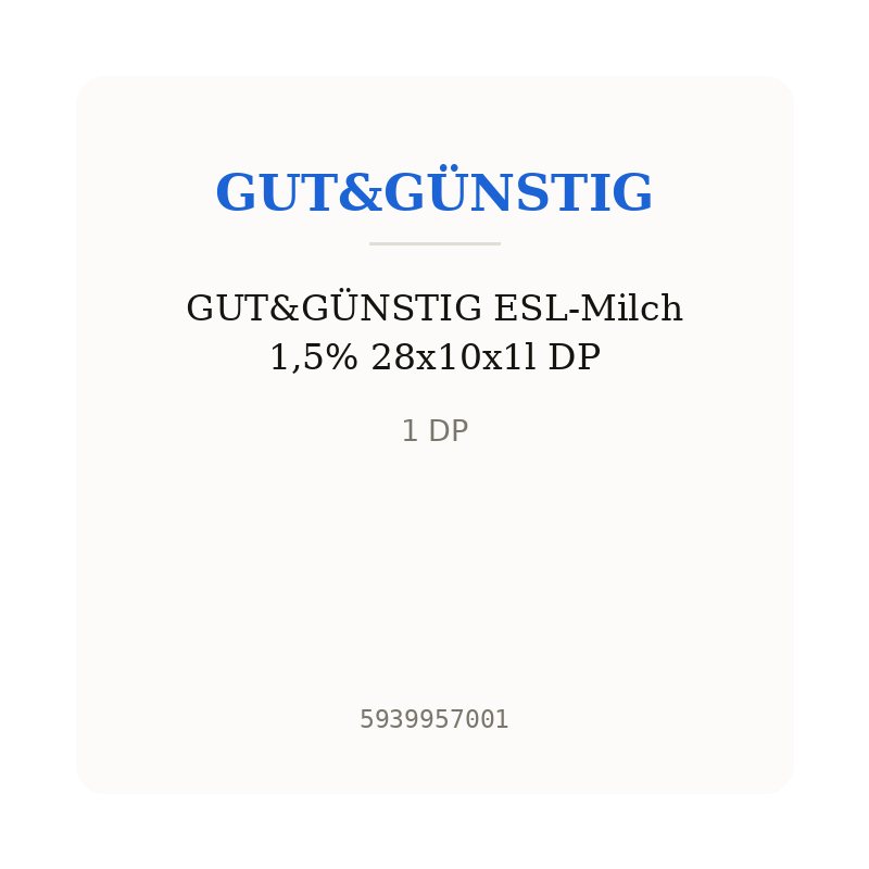 GUT&GÜNSTIG ESL-Milch 1,5% 28x10x1l DP