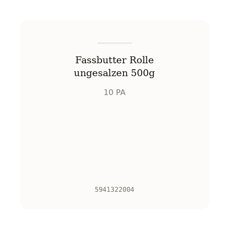 Fassbutter Rolle ungesalzen 500g