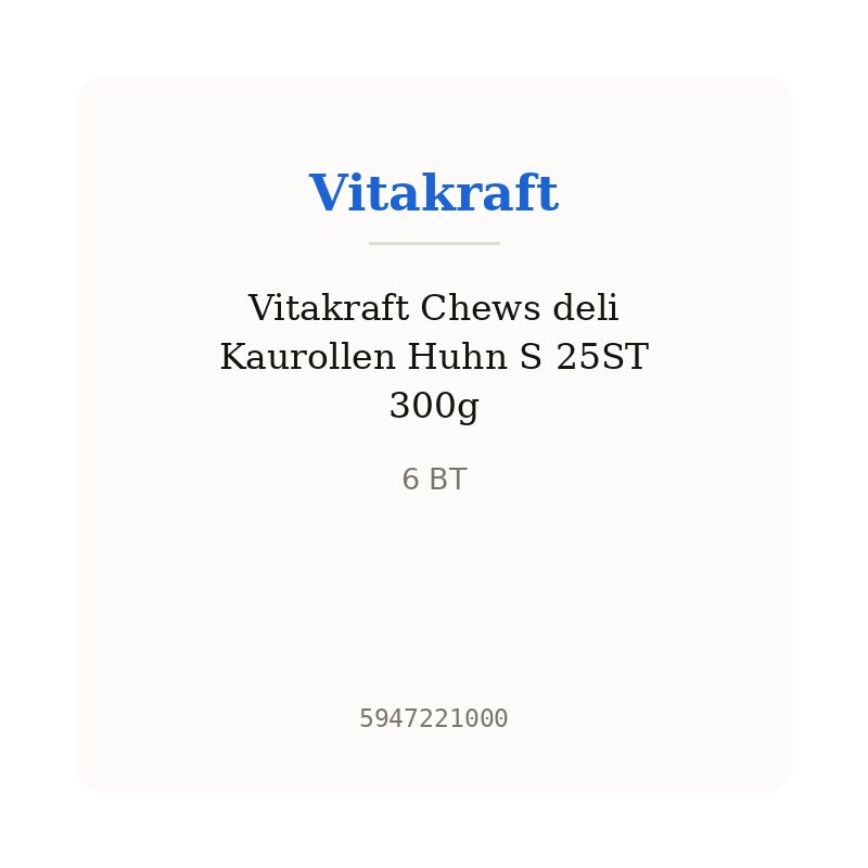 Vitakraft Chews deli Kaurollen Huhn S 25ST 300g