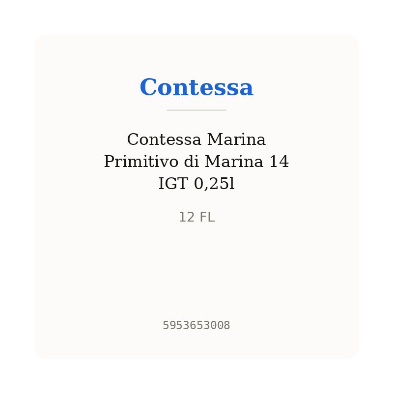 Contessa Marina Primitivo di Marina 14 IGT 0,25l
