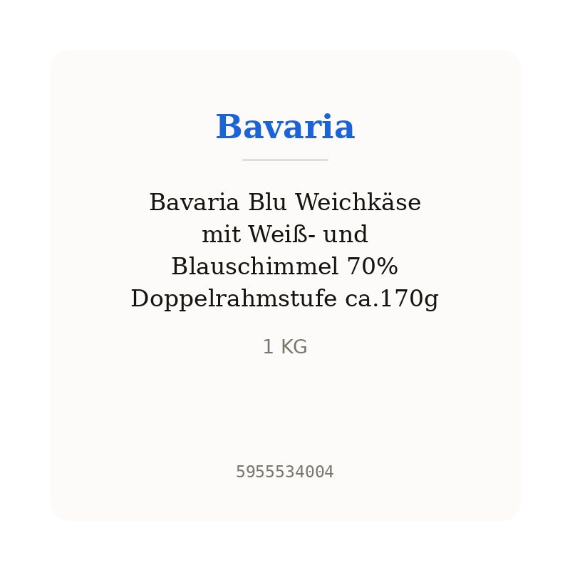 Bavaria Blu Weichkäse mit Weiß- und Blauschimmel 70% Doppelrahmstufe ca.170g