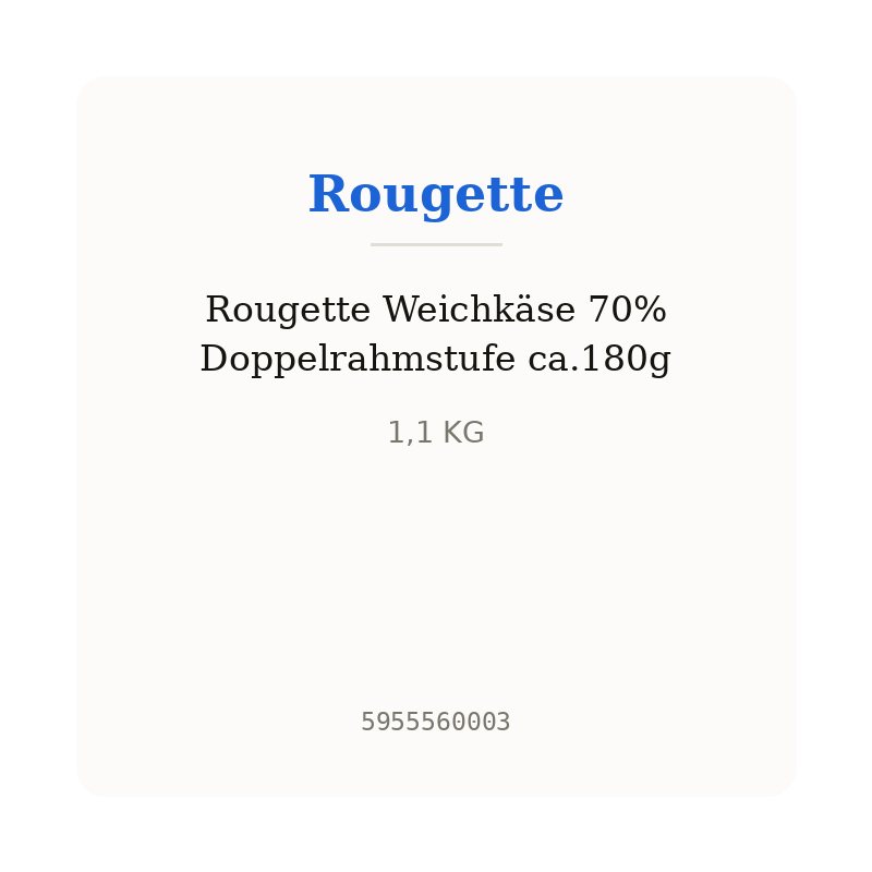 Rougette Weichkäse 70% Doppelrahmstufe ca.180g
