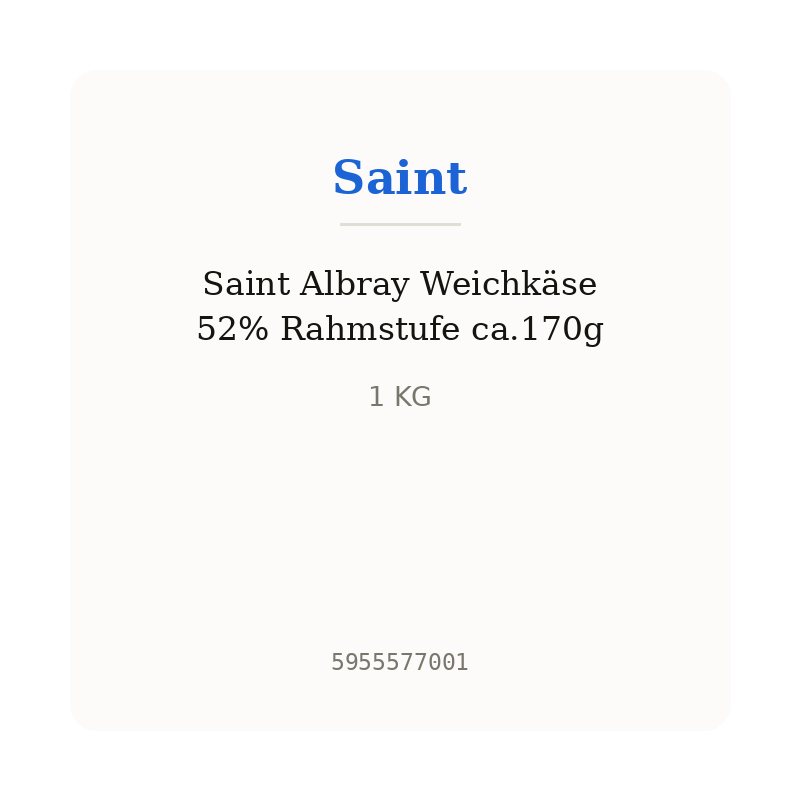 Saint Albray Weichkäse 52% Rahmstufe ca.170g