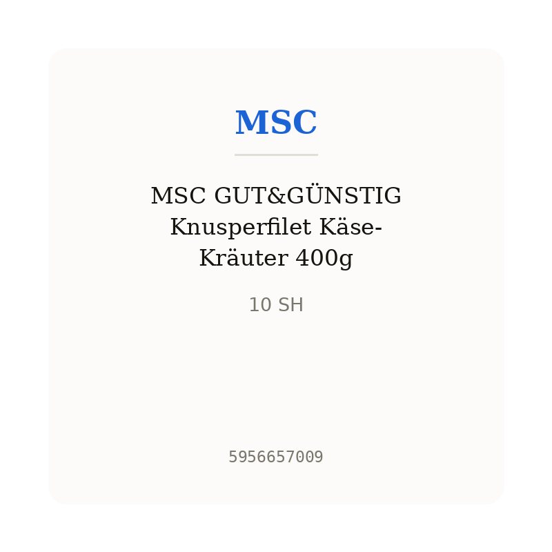 MSC GUT&GÜNSTIG Knusperfilet Käse-Kräuter 400g