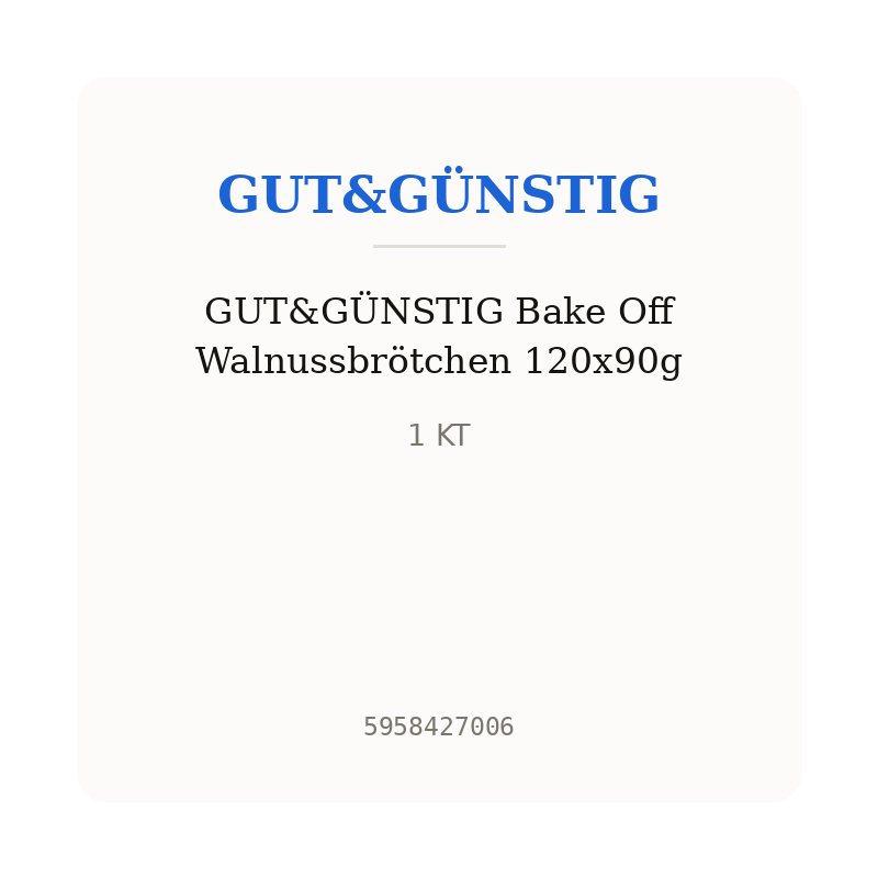 GUT&GÜNSTIG Bake Off Walnussbrötchen 120x90g