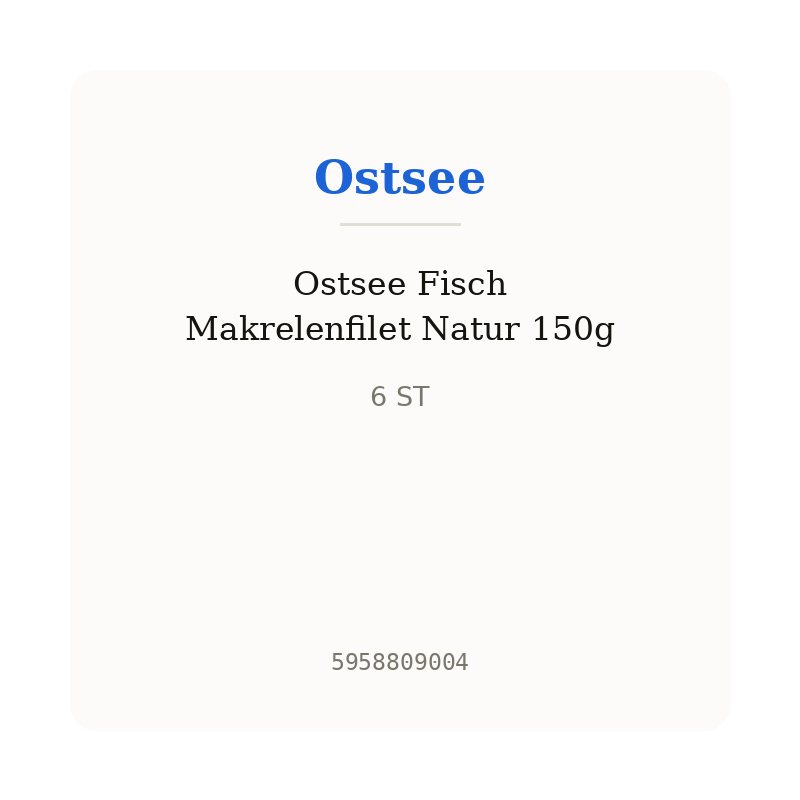 Ostsee Fisch Makrelenfilet Natur 150g