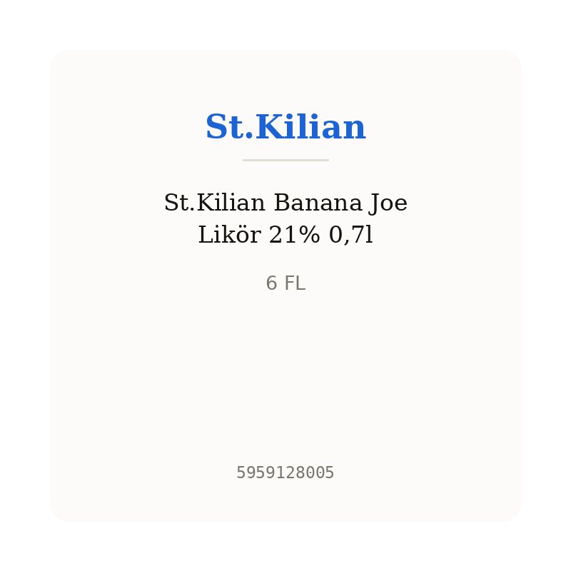 St.Kilian Banana Joe Likör 21% 0,7l