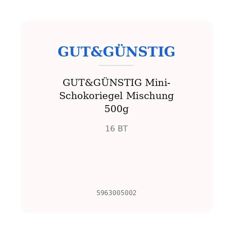 GUT&GÜNSTIG Mini-Schokoriegel Mischung 500g