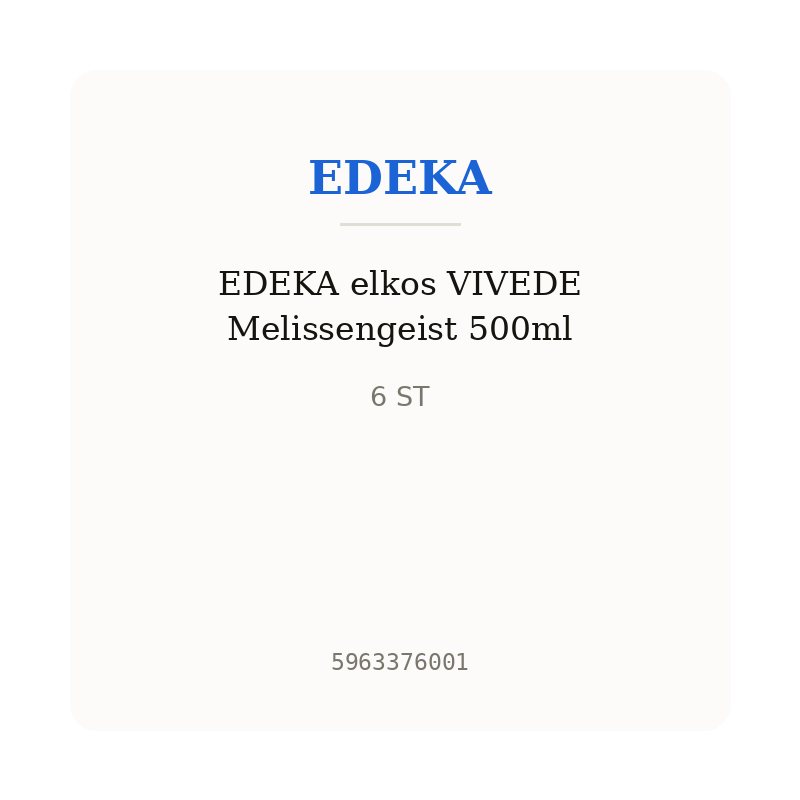 EDEKA elkos VIVEDE Melissengeist 500ml