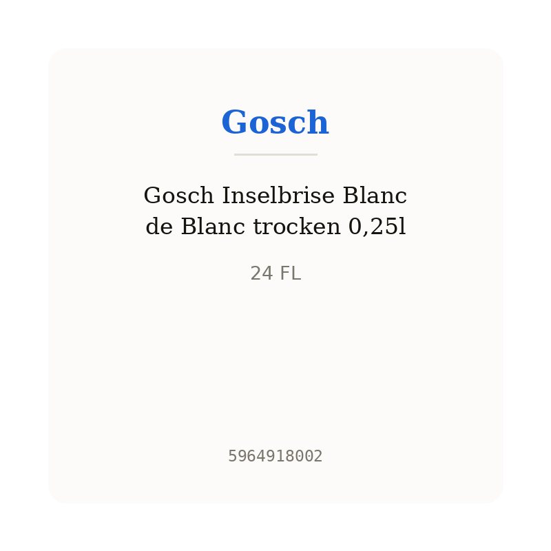 Gosch Inselbrise Blanc de Blanc trocken 0,25l