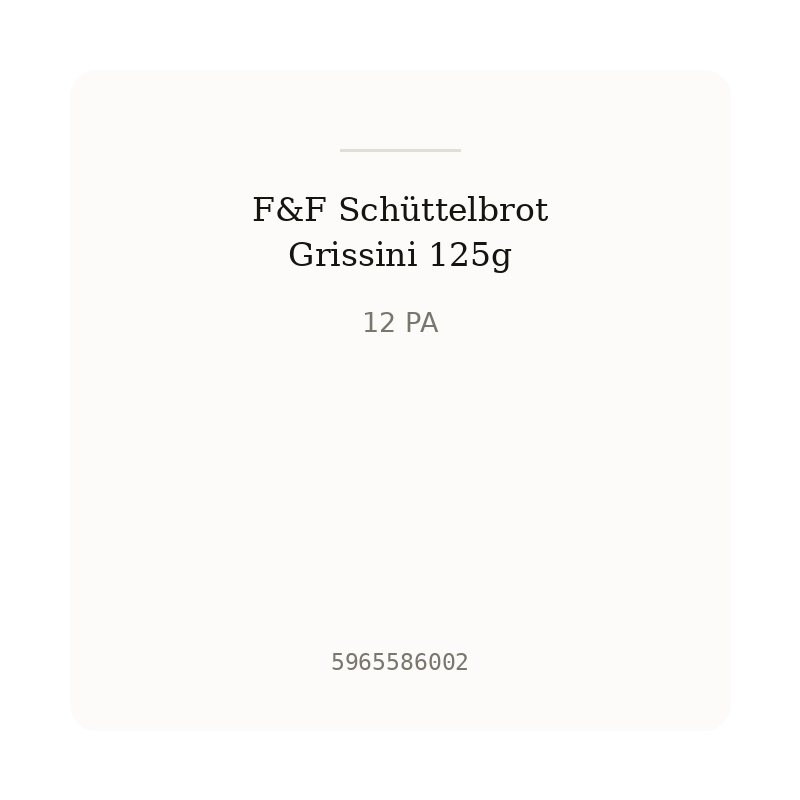 F&F Schüttelbrot Grissini 125g