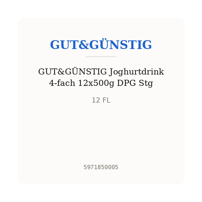 GUT&GÜNSTIG Joghurtdrink 4-fach 12x500g DPG Stg