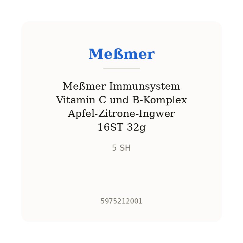 Meßmer Immunsystem Vitamin C und B-Komplex Apfel-Zitrone-Ingwer 16ST 32g