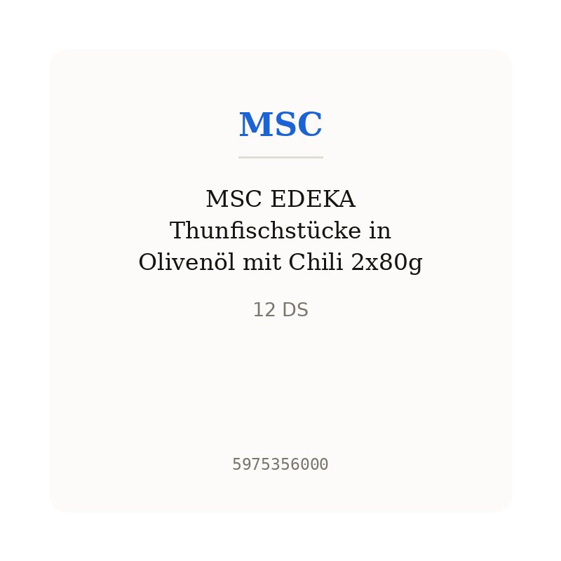 MSC EDEKA Thunfischstücke in Olivenöl mit Chili 2x80g
