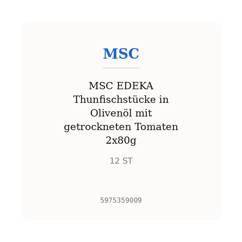 MSC EDEKA Thunfischstücke in Olivenöl mit getrockneten Tomaten 2x80g
