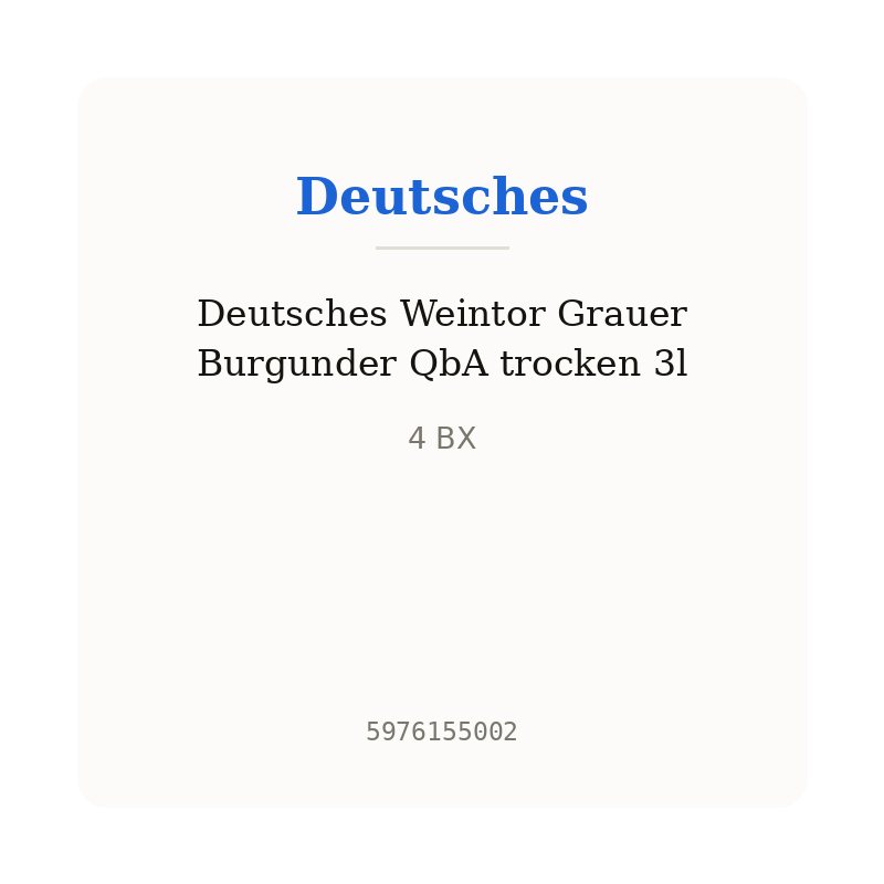 Deutsches Weintor Grauer Burgunder QbA trocken 3l