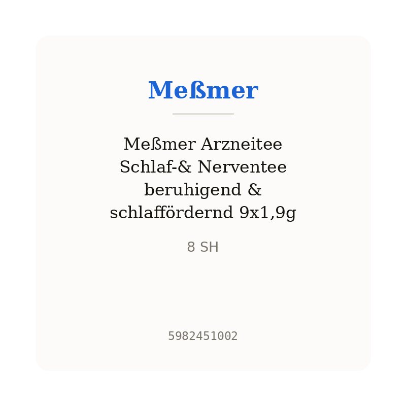 Meßmer Arzneitee Schlaf-& Nerventee beruhigend & schlaffördernd 9x1,9g