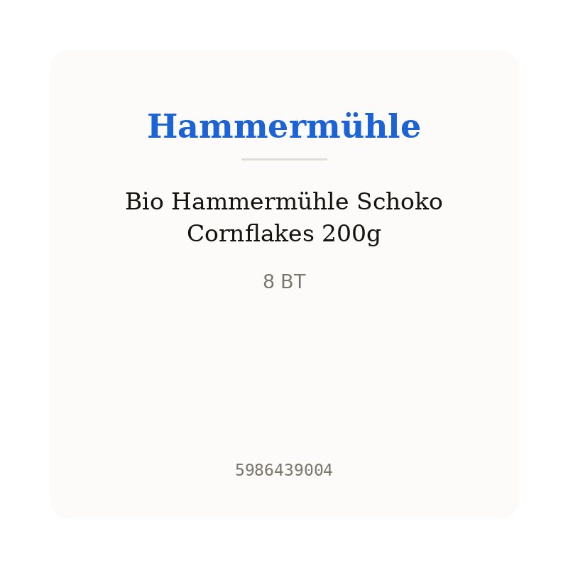 Bio Hammermühle Schoko Cornflakes 200g