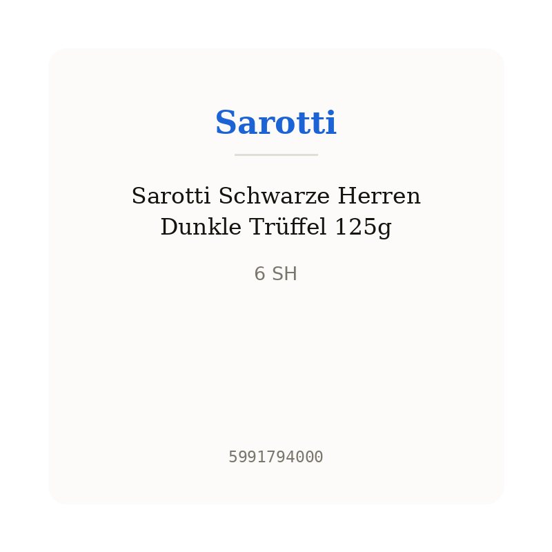 Sarotti Schwarze Herren Dunkle Trüffel 125g