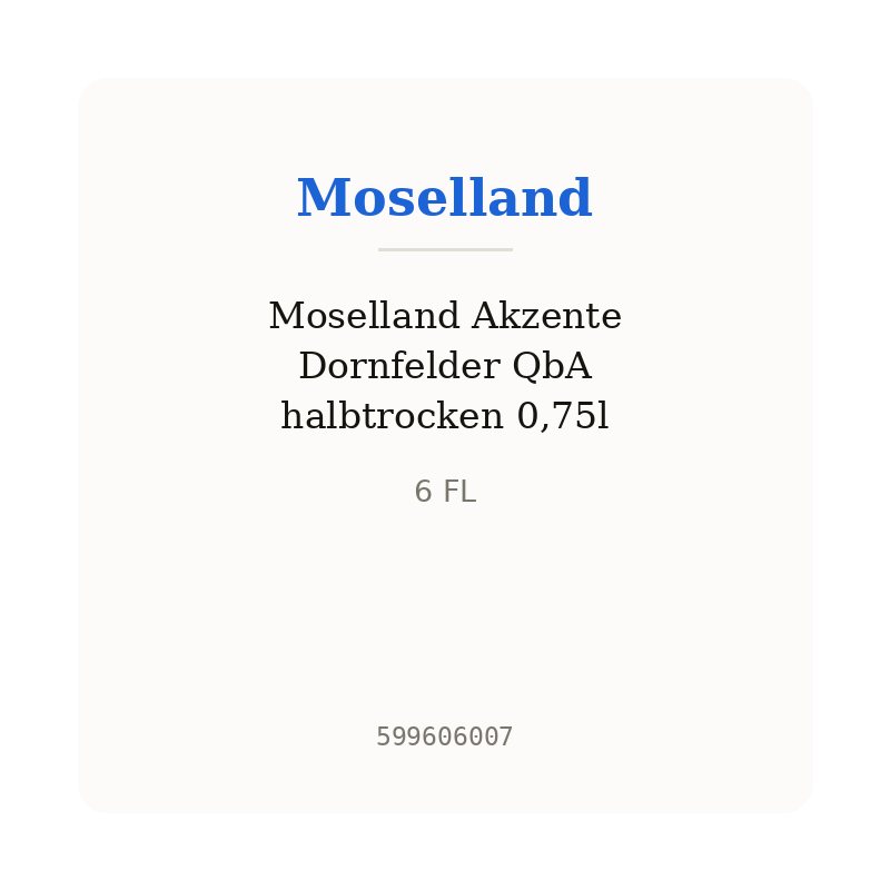 Moselland Akzente Dornfelder QbA halbtrocken 0,75l