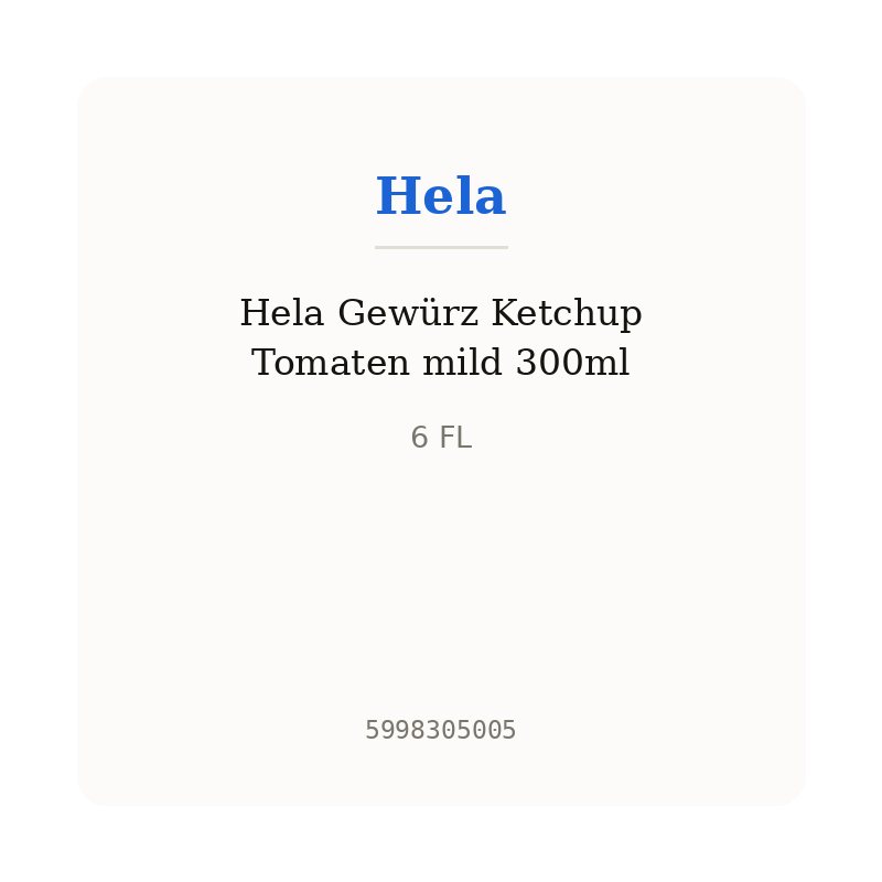 Hela Gewürz Ketchup Tomaten mild 300ml