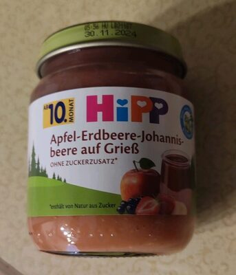 Bio Hipp Apfel-Erdbeere-Johannisbeere auf Grieß 200g