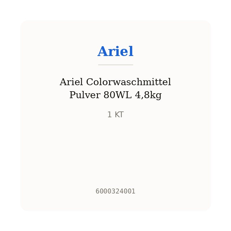Ariel Colorwaschmittel Pulver 80WL 4,8kg
