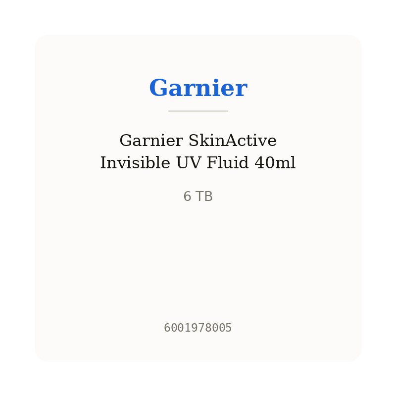 Garnier SkinActive Invisible UV Fluid 40ml