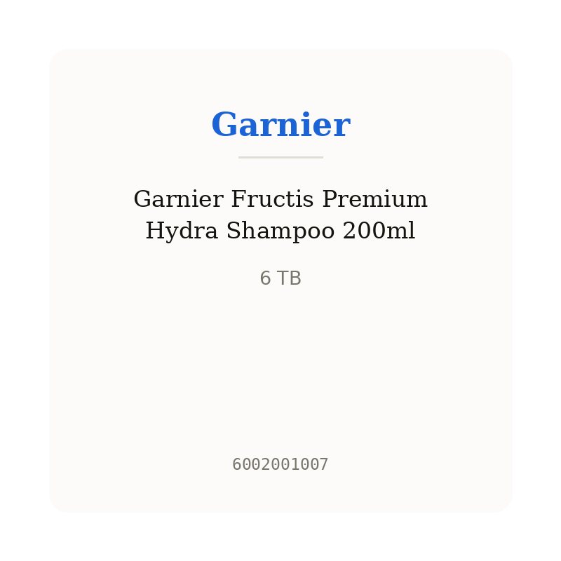 Garnier Fructis Premium Hydra Shampoo 200ml