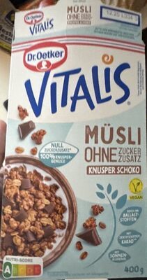 Dr.Oetker Vitalis ohne Zuckerzusatz Knusper Schoko 400g