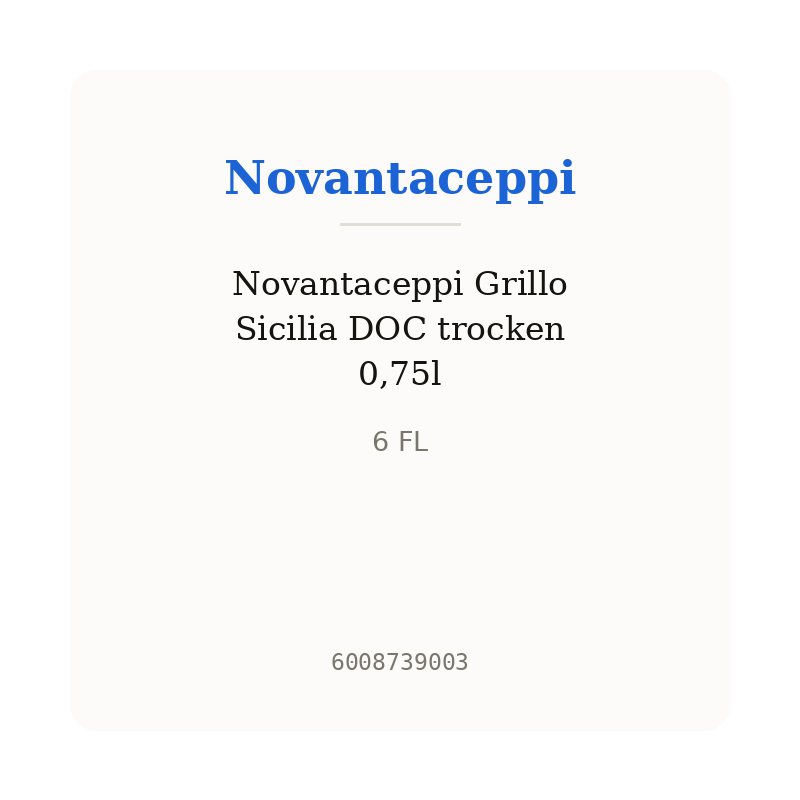 Novantaceppi Grillo Sicilia DOC trocken 0,75l