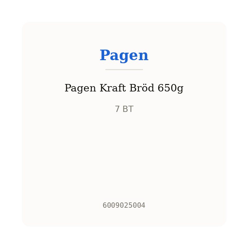 Pagen Kraft Bröd 650g