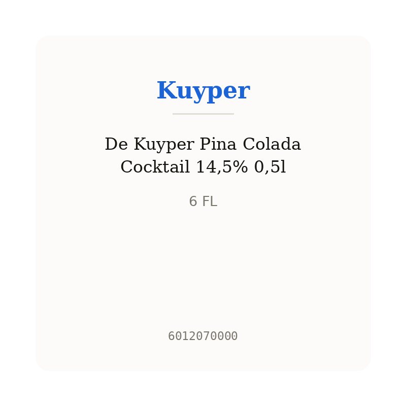 De Kuyper Pina Colada Cocktail 14,5% 0,5l