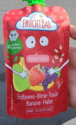 Bio Fruchtbar Fruchtpüree Kleiner Schatz Erdbeere, Birne, Traube, Banane, Hafer, 100g