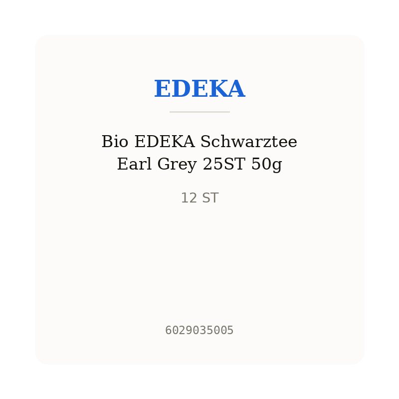 Bio EDEKA Schwarztee Earl Grey 25ST 50g