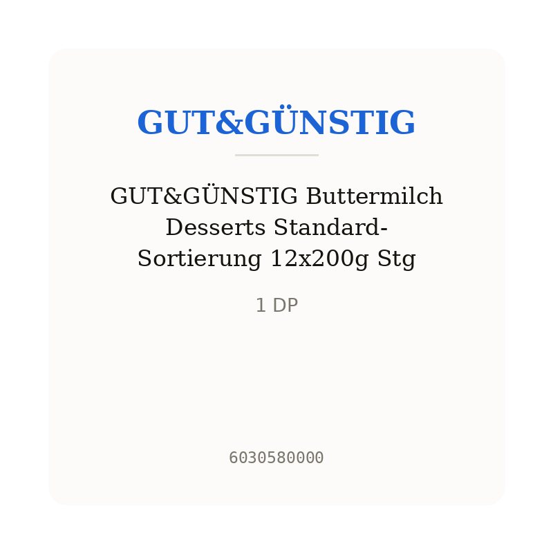 GUT&GÜNSTIG Buttermilch Desserts Standard-Sortierung 12x200g Stg