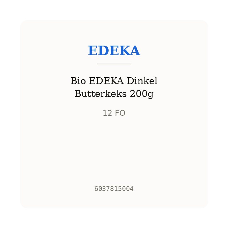 Bio EDEKA Dinkel Butterkeks 200g