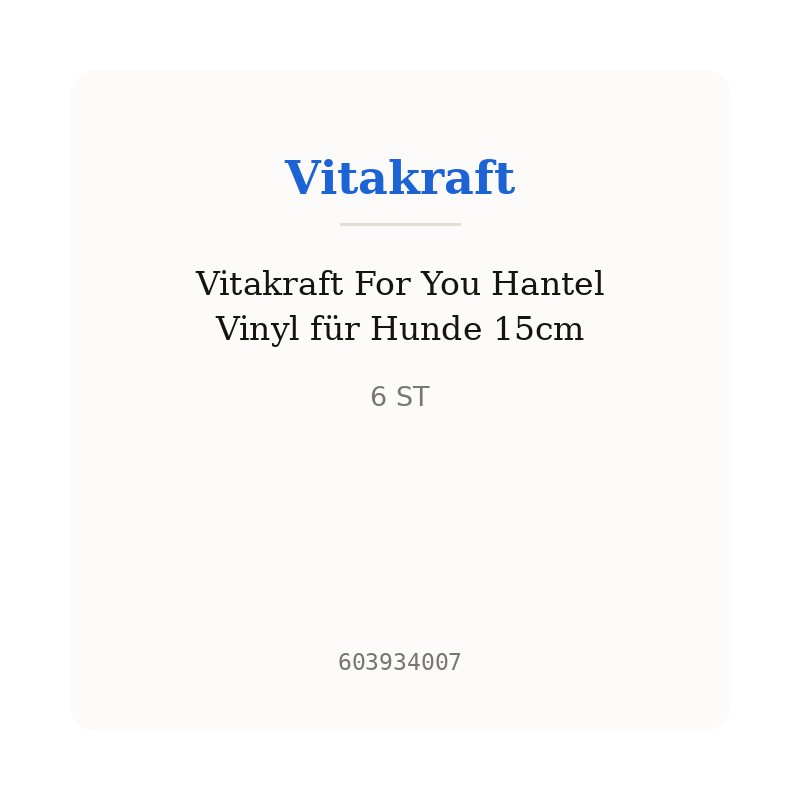 Vitakraft For You Hantel Vinyl für Hunde 15cm