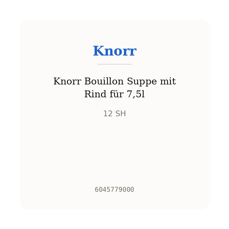 Knorr Bouillon Suppe mit Rind für 7,5l